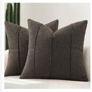 ‘Couch Sofa Living Room’ Textured Boucle Pillow Covers Square 20x20” (2-pack)